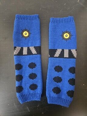 Dalek Knit Arm Warmers Blue /one size fits all